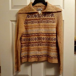 Tiara Beige Patterned Women's Sweater